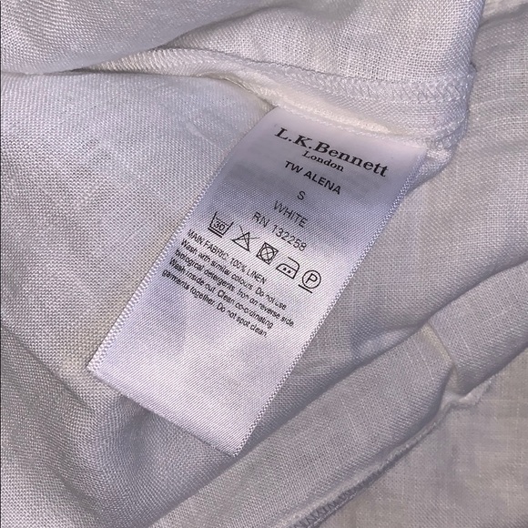 NWT LK Bennett White Linen Tunic Dress, Size Small - Picture 5 of 15